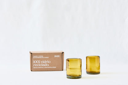 SANDY Light-Tinted (Short Glasses) – 100% Recycled & Handcrafted - Set of 2 units