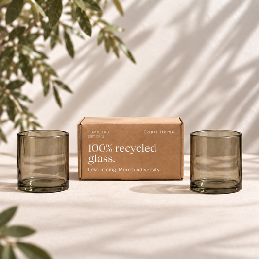 SANDY Light-Tinted (Short Glasses) – 100% Recycled & Handcrafted - Set of 2 units