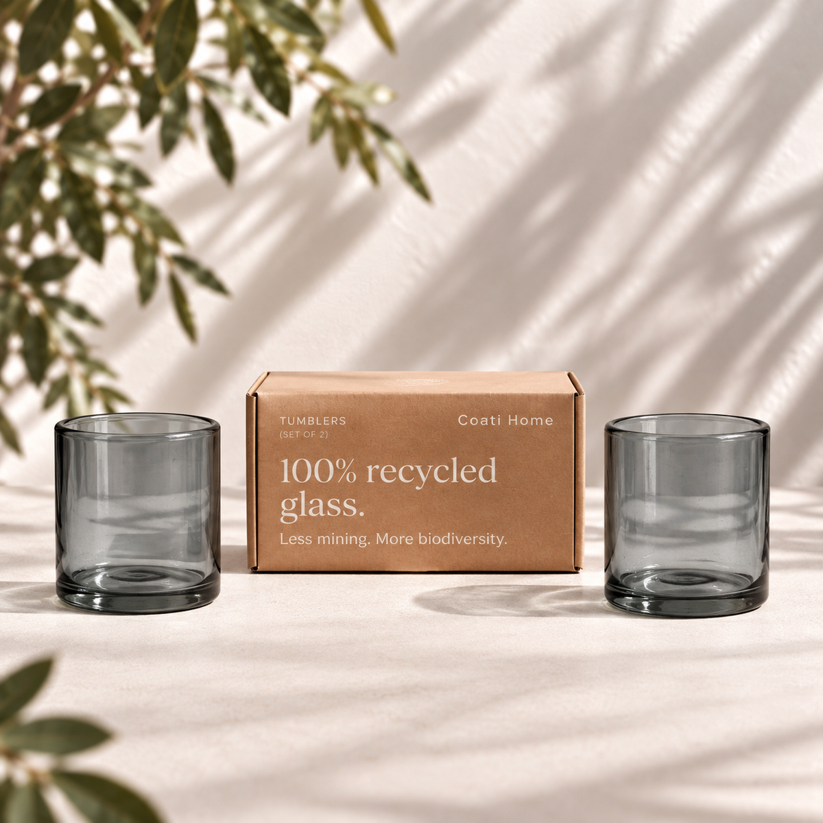 SANDY Light-Tinted (Short Glasses) – 100% Recycled & Handcrafted - Set of 2 units