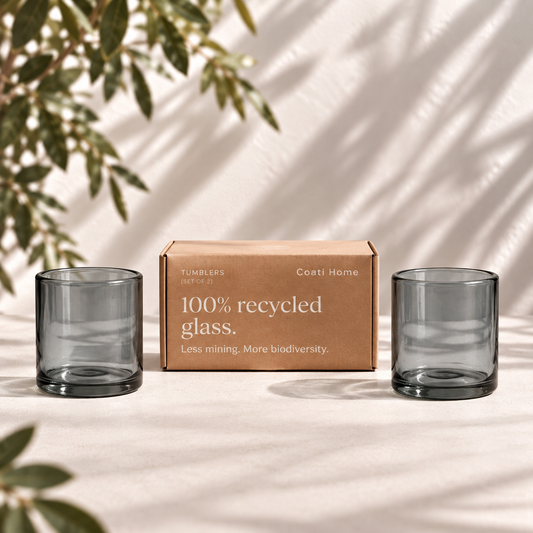 SANDY Light-Tinted (Short Glasses) – 100% Recycled & Handcrafted - Set of 2 units