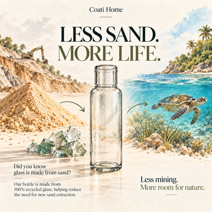 VETA Water Bottle – 100% Recycled Glass & Handcrafted - 1L