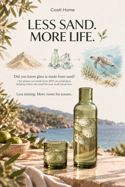 VETA Water Bottle – 100% Recycled Glass & Handcrafted - 1L