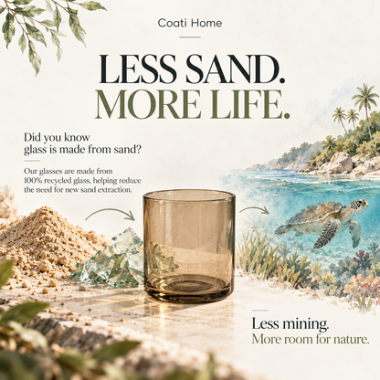 SANDY Light-Tinted (Short Glasses) – 100% Recycled & Handcrafted - Set of 2 units