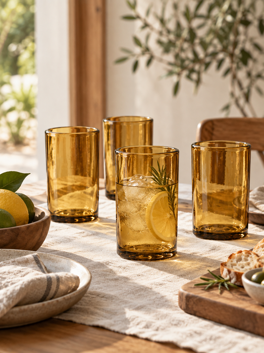 SABBIA Light-Tinted (Large Everyday Glasses) – 100% Recycled & Handcrafted - Set of 4 units