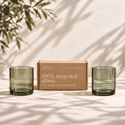 SANDY Light-Tinted (Short Glasses) – 100% Recycled & Handcrafted - Set of 2 units